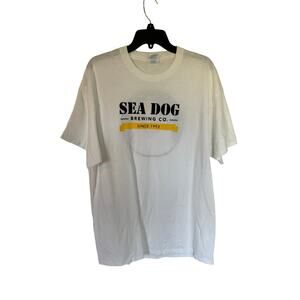 Sea Dog Brewing Co. T-Shirt White Short Sleeve Size XL Beer Brewery